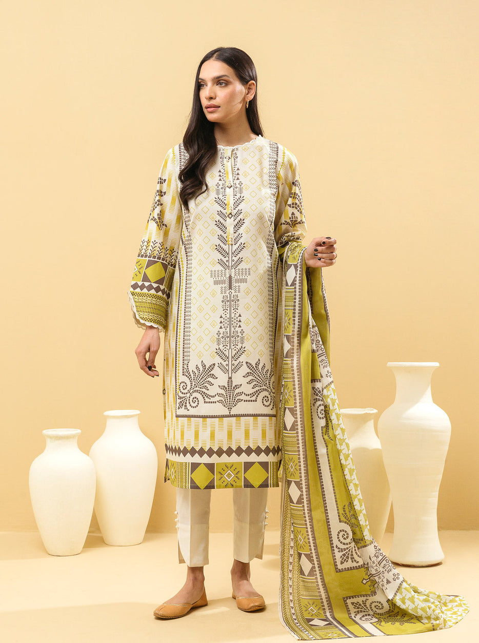 3 PIECE - PRINTED LAWN SUIT - VIRIDESCENT DIVINE MORBAGH SU_22