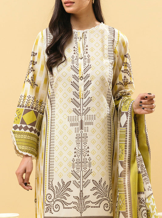 3 PIECE - PRINTED LAWN SUIT - VIRIDESCENT DIVINE MORBAGH SU_22
