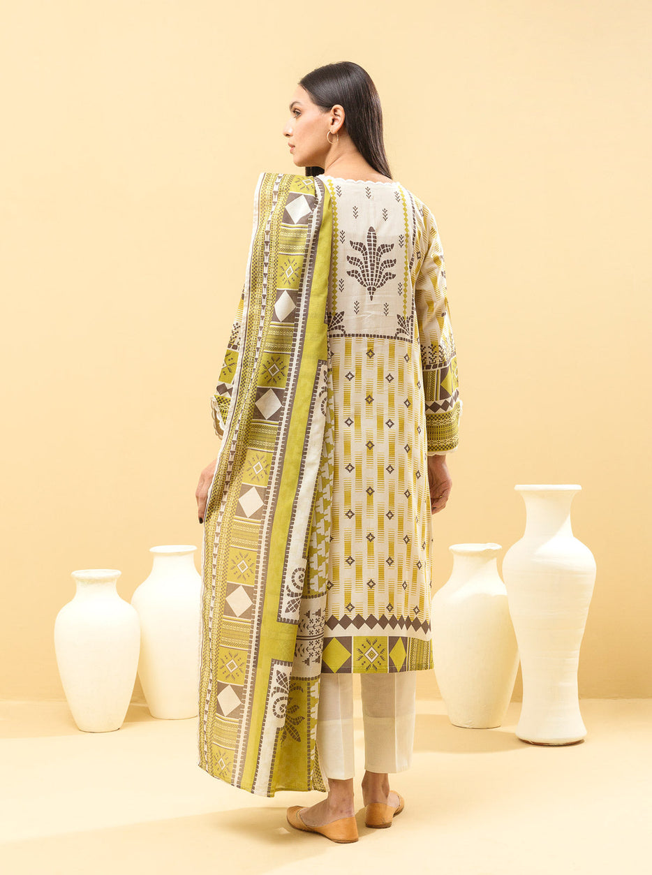 3 PIECE - PRINTED LAWN SUIT - VIRIDESCENT DIVINE MORBAGH SU_22