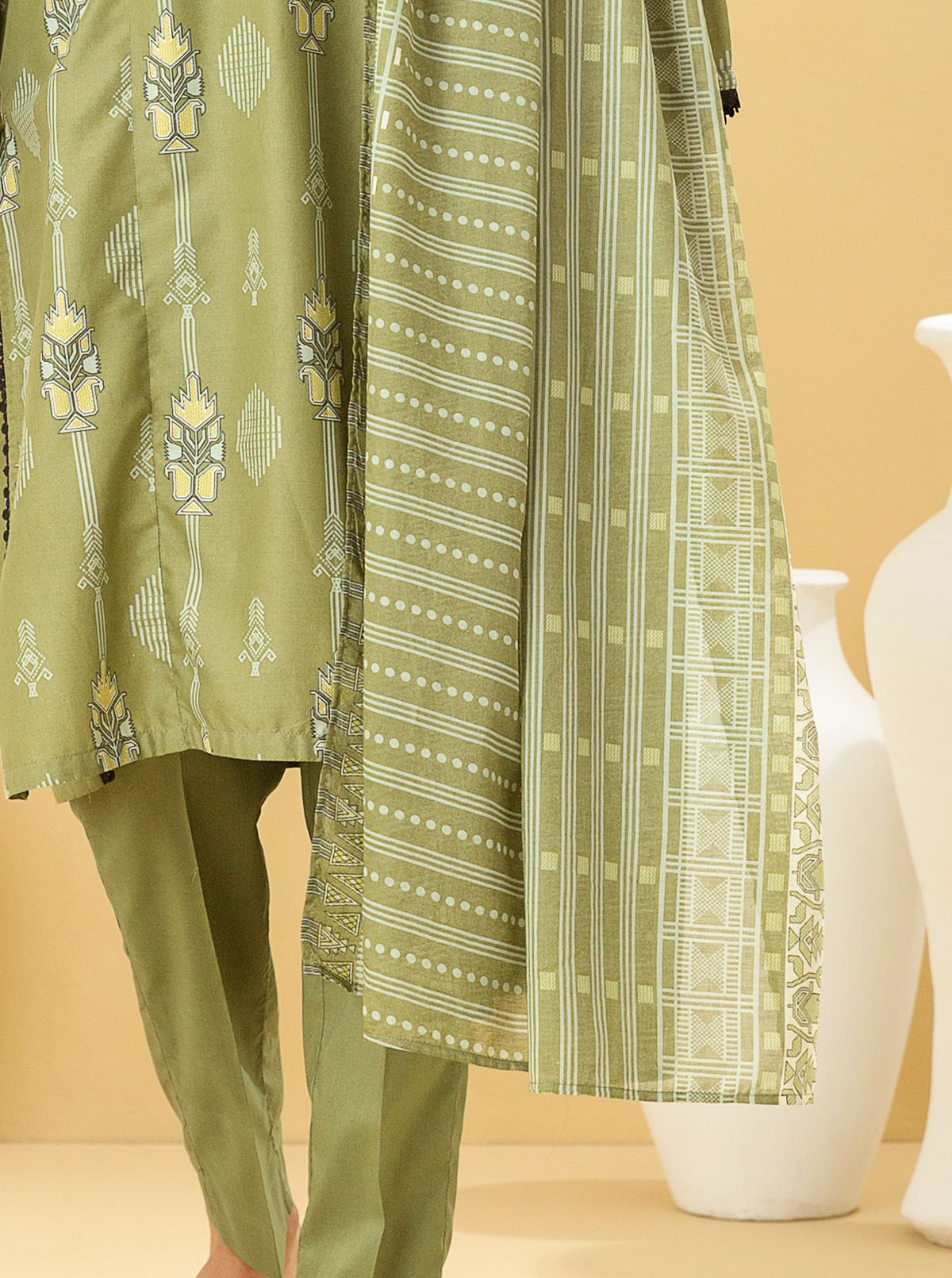3 PIECE - PRINTED LAWN SUIT - TIMELESS SAGE MORBAGH SU_22