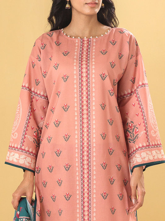 3 PIECE - PRINTED LAWN SUIT - IMPATIENS PETAL MORBAGH SU_22