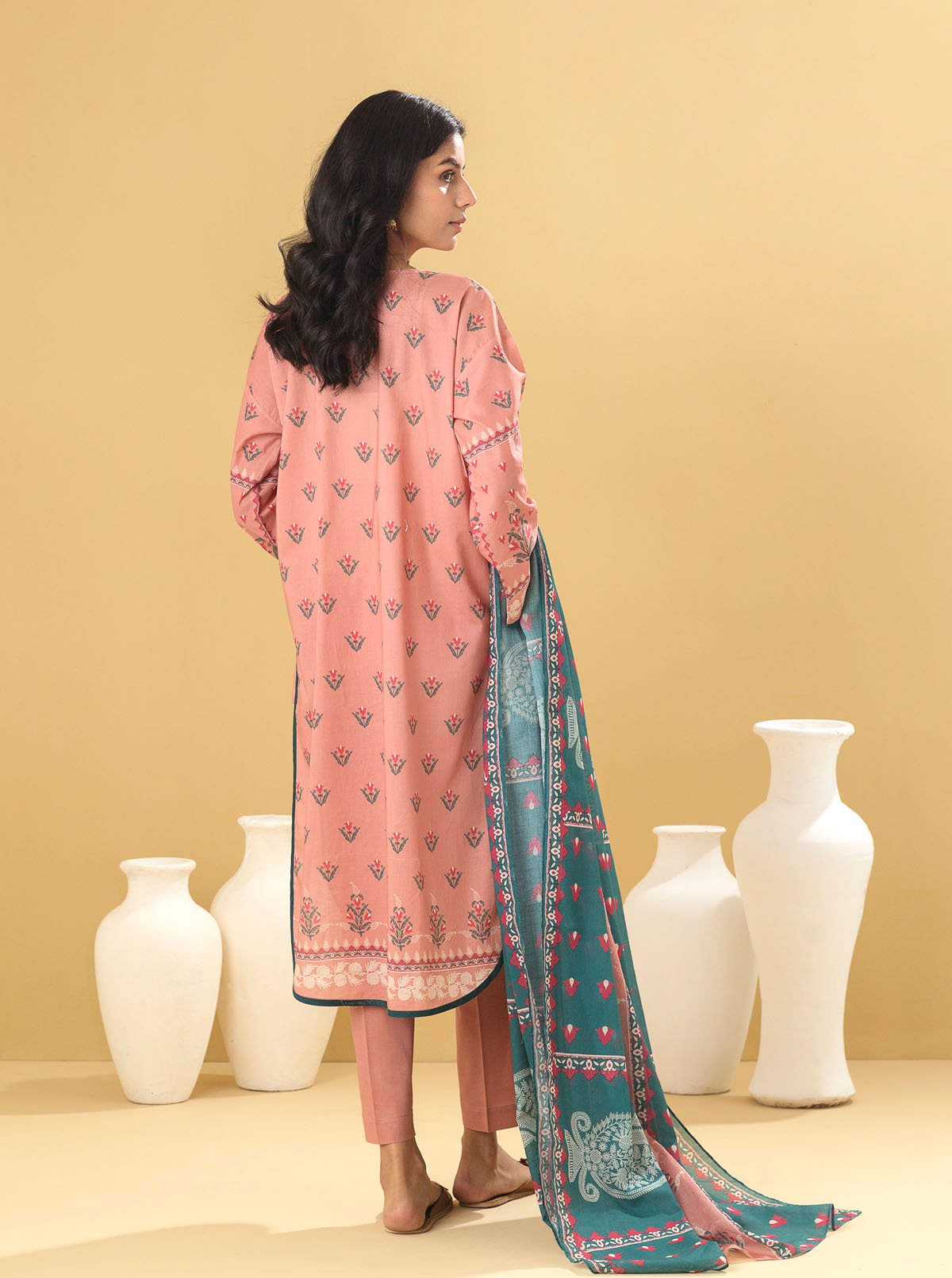 3 PIECE - PRINTED LAWN SUIT - IMPATIENS PETAL MORBAGH SU_22