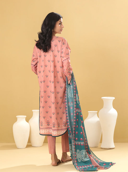 3 PIECE - PRINTED LAWN SUIT - IMPATIENS PETAL MORBAGH SU_22