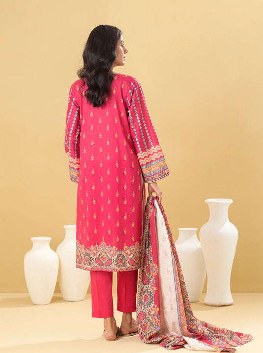 3 PIECE - PRINTED LAWN SUIT - FUCHSIA GLEAM MORBAGH SU_22