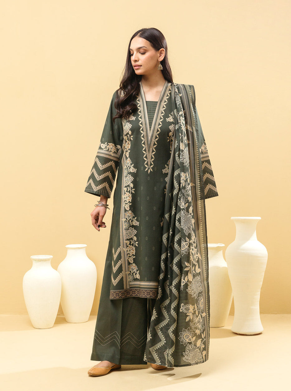 3 PIECE - PRINTED LAWN SUIT - MEADOW BLOSSOM MORBAGH SU_22