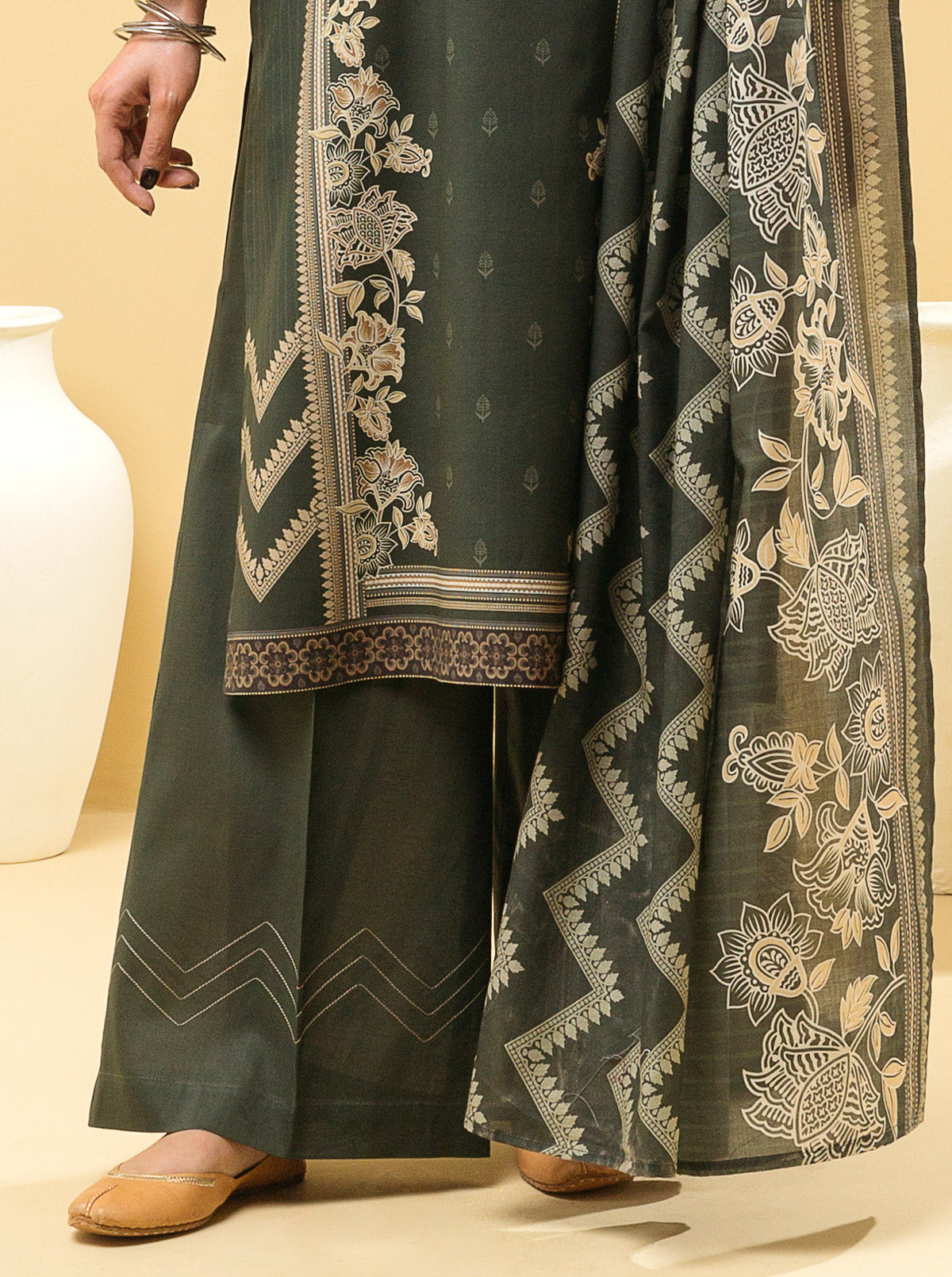 3 PIECE - PRINTED LAWN SUIT - MEADOW BLOSSOM MORBAGH SU_22