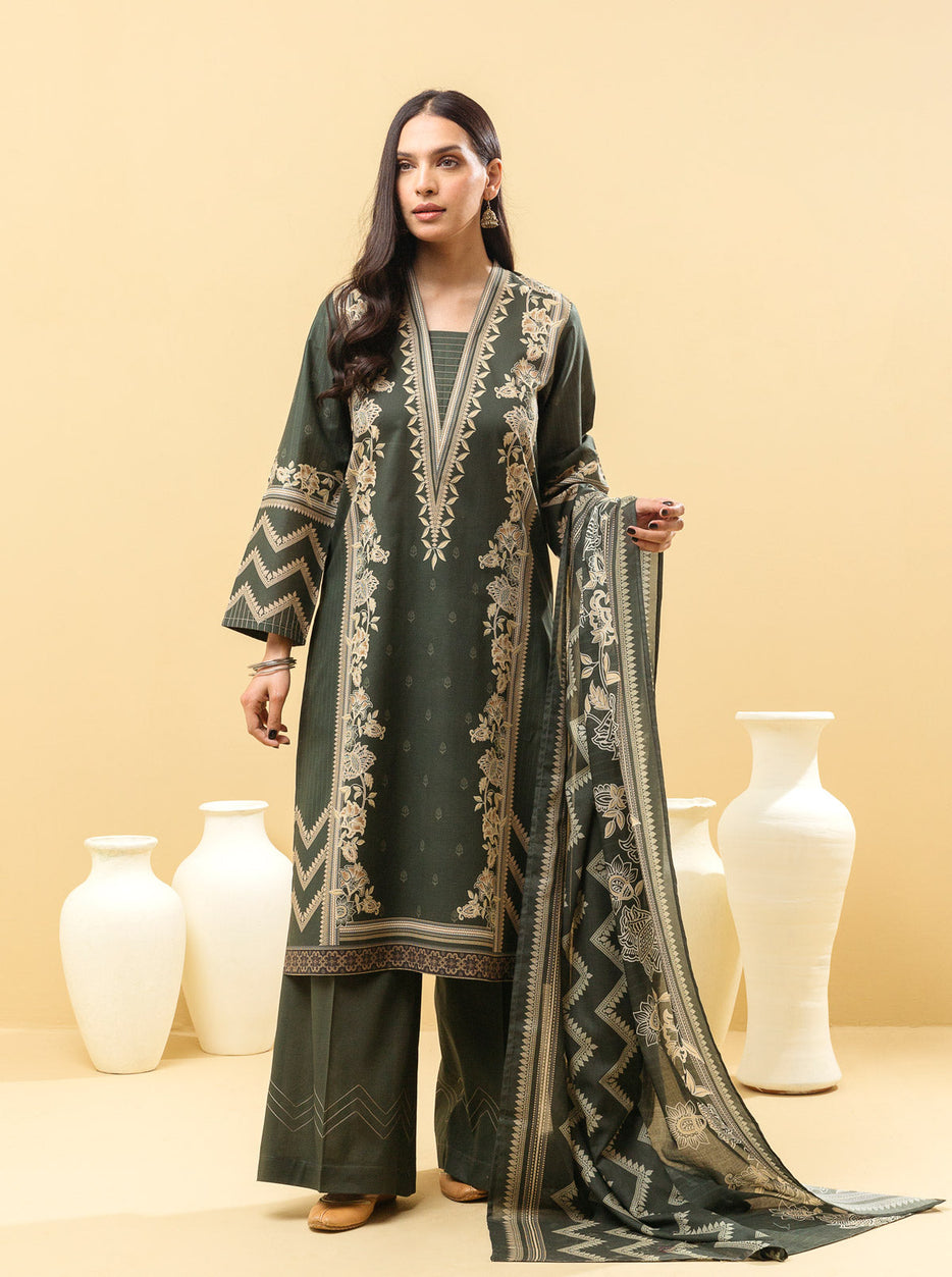 3 PIECE - PRINTED LAWN SUIT - MEADOW BLOSSOM MORBAGH SU_22