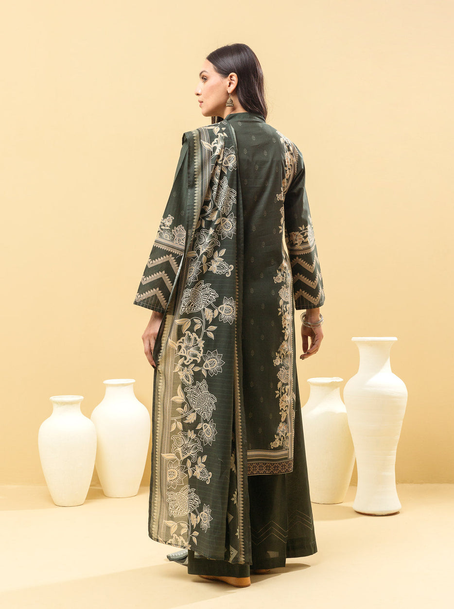 3 PIECE - PRINTED LAWN SUIT - MEADOW BLOSSOM MORBAGH SU_22
