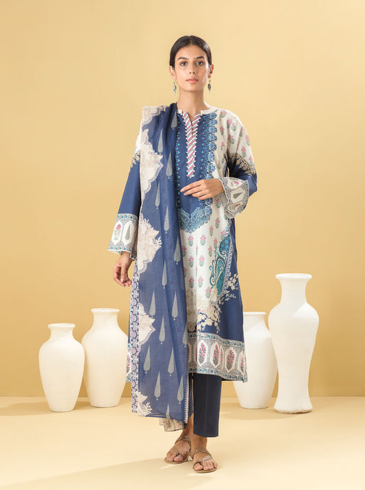 3 PIECE - PRINTED LAWN SUIT - ORIENTAL ESCAPE MORBAGH SU_22