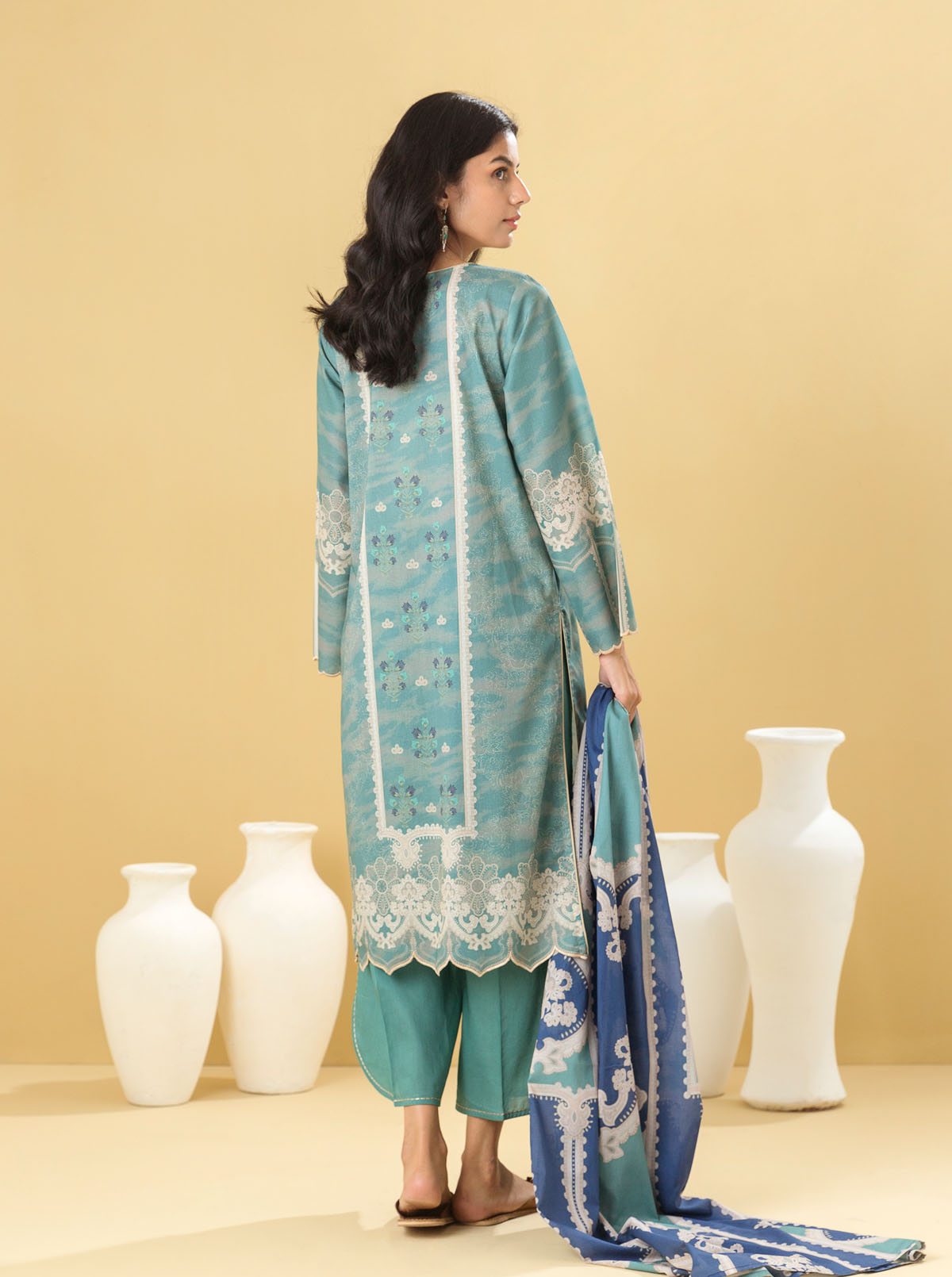 3 PIECE - EMBROIDERED LAWN SUIT - GEMSTONE TEAL MORBAGH SU_22