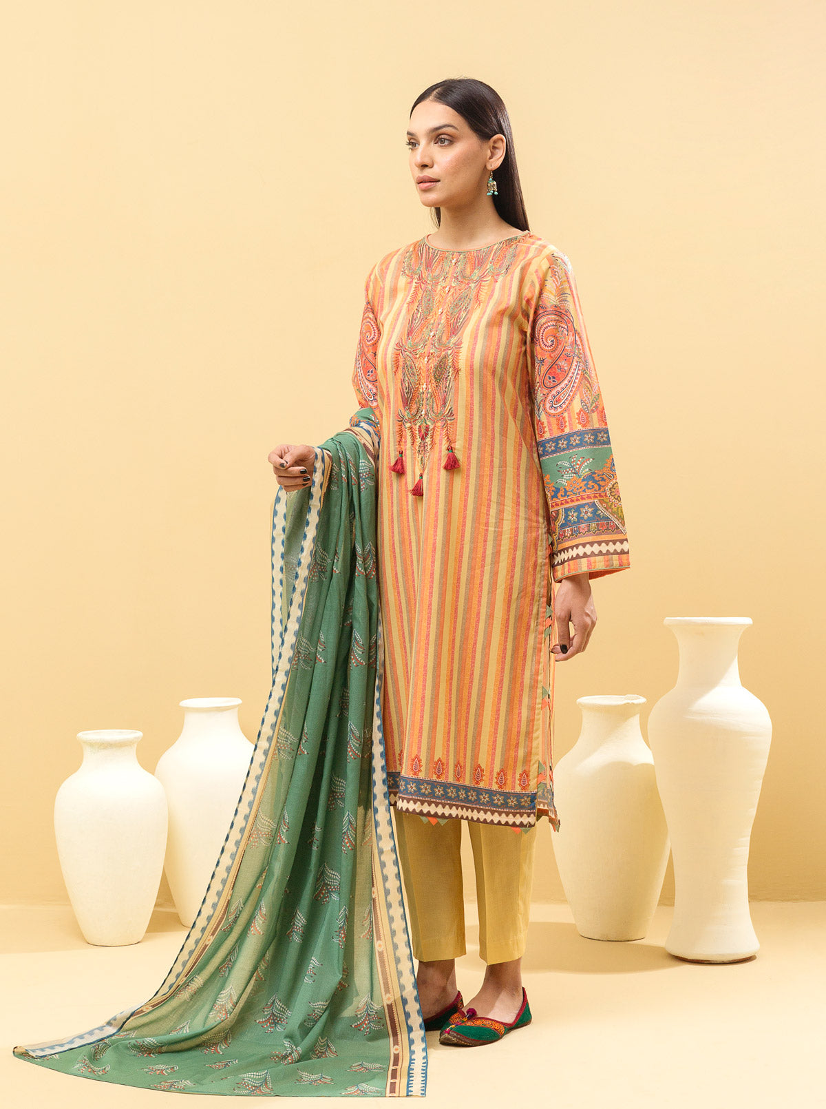 3 PIECE - EMBROIDERED LAWN SUIT - ORNAMENTAL ALLURE MORBAGH SU_22