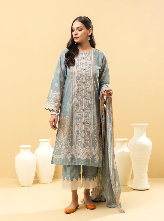 3 PIECE - EMBROIDERED LAWN SUIT - DELICATE DECO MORBAGH SU_22