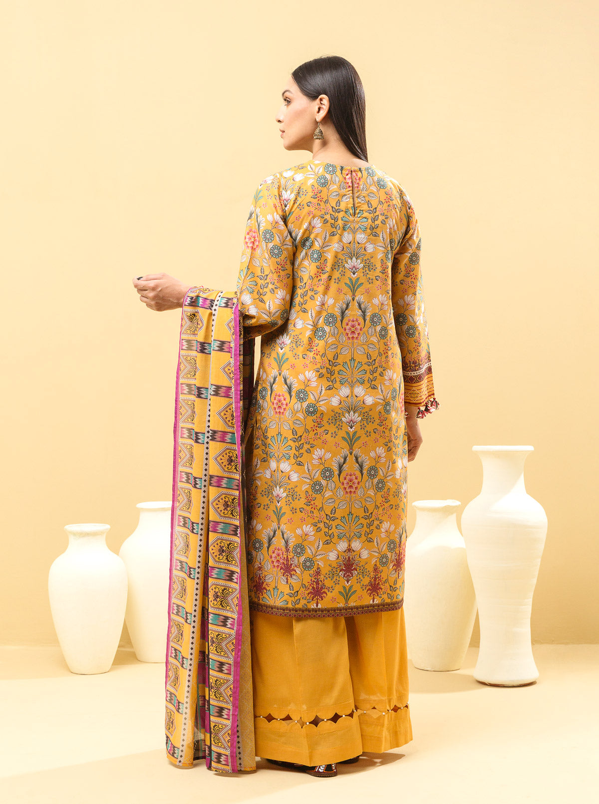 3 PIECE - EMBROIDERED LAWN SUIT - FLORAL VISTA MORBAGH SU_22