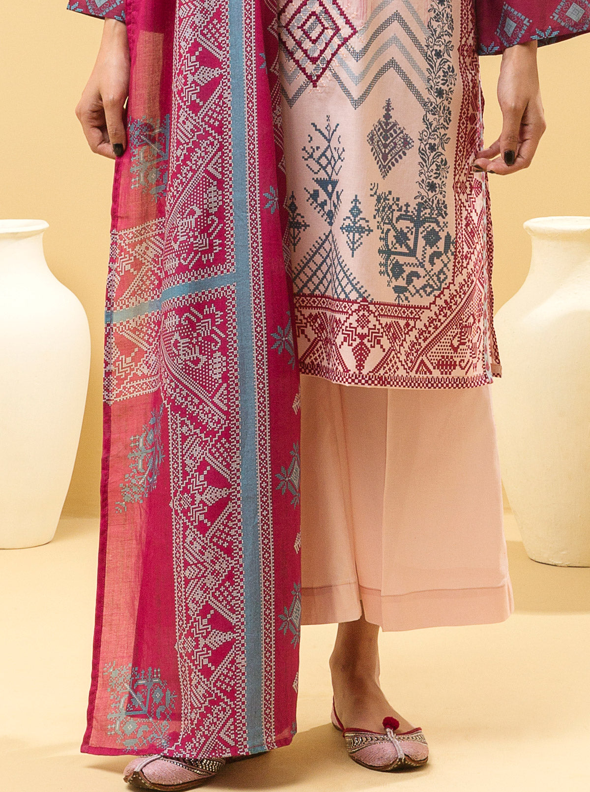 3 PIECE - EMBROIDERED LAWN SUIT - TRIBAL TREASURE MORBAGH SU_22