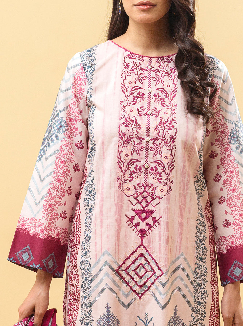 3 PIECE - EMBROIDERED LAWN SUIT - TRIBAL TREASURE MORBAGH SU_22