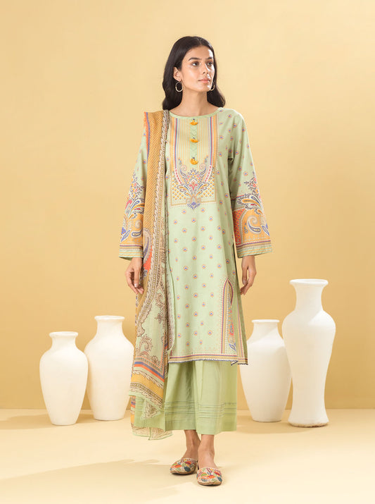 3 PIECE - PRINTED LAWN SUIT - MINTY BREEZE MORBAGH SU_22
