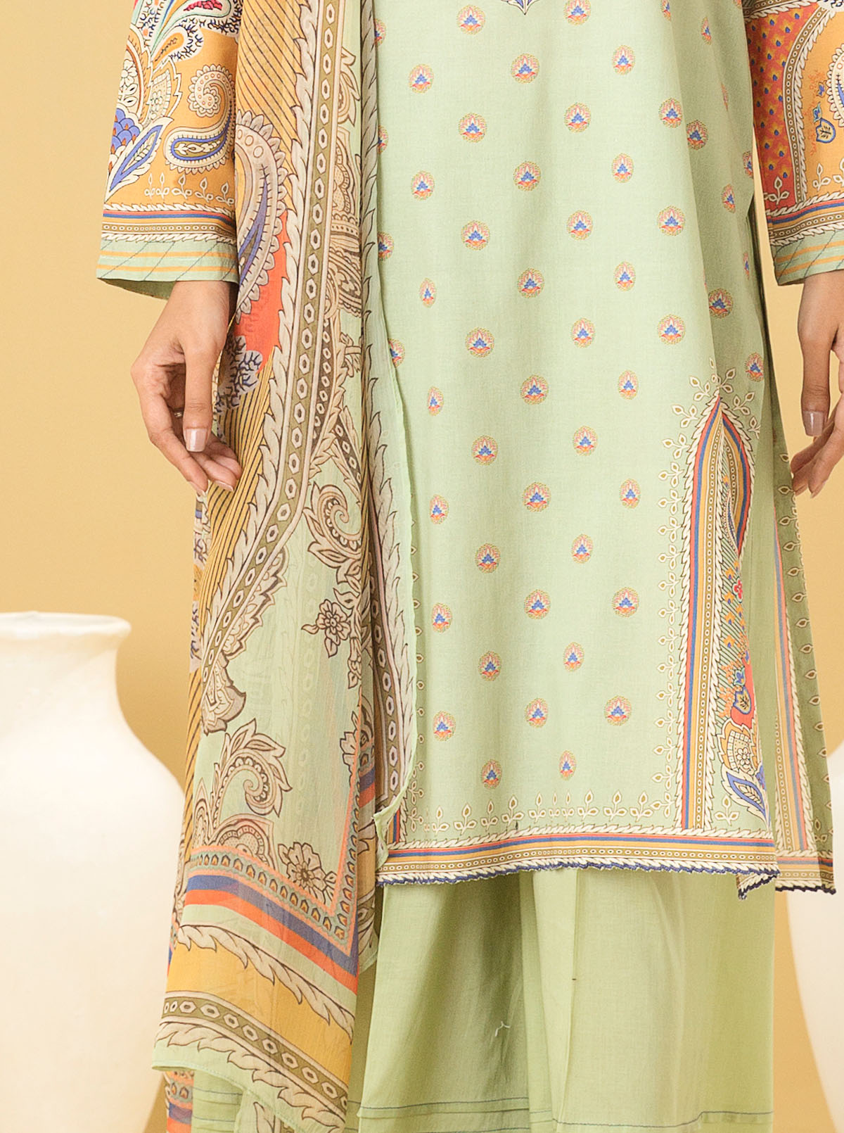 3 PIECE - PRINTED LAWN SUIT - MINTY BREEZE MORBAGH SU_22