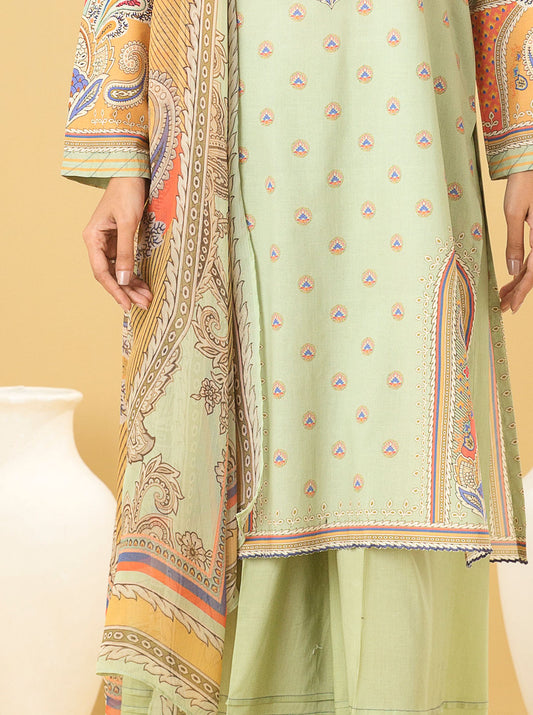 3 PIECE - PRINTED LAWN SUIT - MINTY BREEZE MORBAGH SU_22