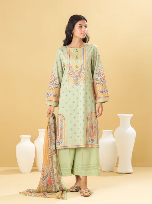 3 PIECE - PRINTED LAWN SUIT - MINTY BREEZE MORBAGH SU_22