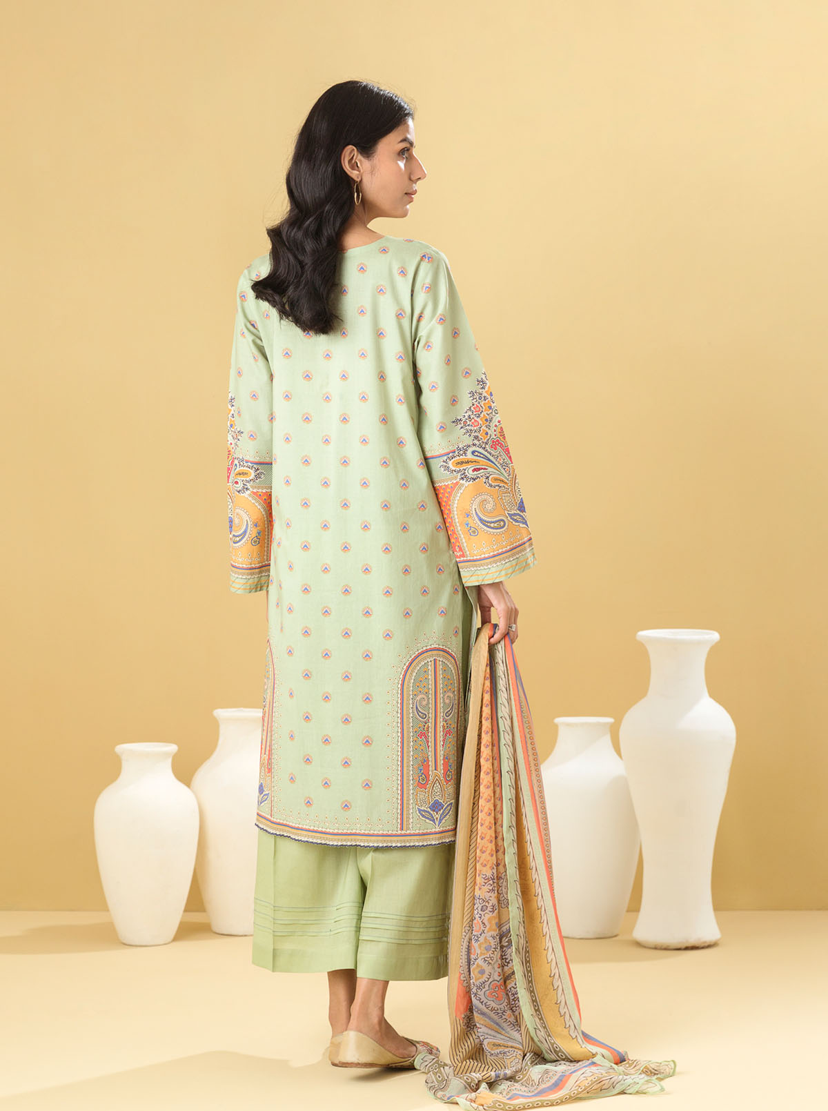 3 PIECE - PRINTED LAWN SUIT - MINTY BREEZE MORBAGH SU_22