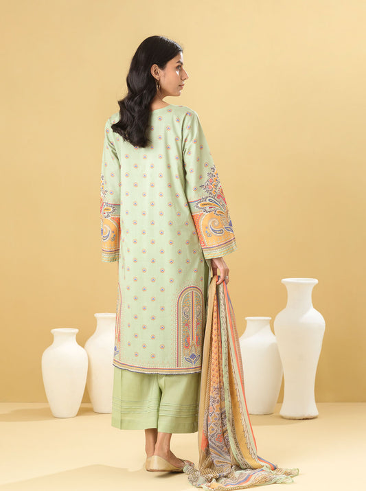3 PIECE - PRINTED LAWN SUIT - MINTY BREEZE MORBAGH SU_22