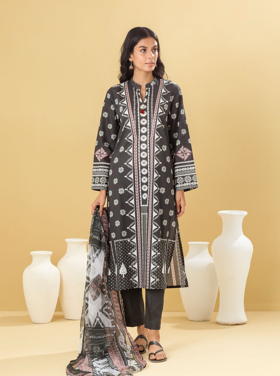 3 PIECE - PRINTED LAWN SUIT - NOIR HUES MORBAGH SU_22