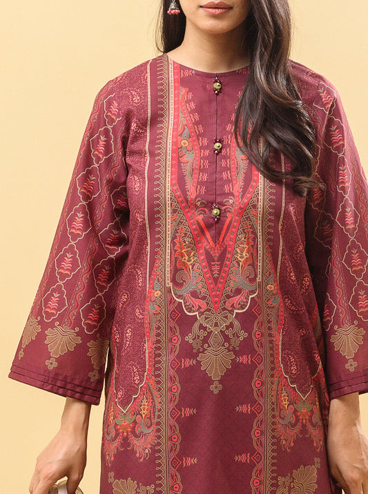 3 PIECE - PRINTED LAWN SUIT - AURORA RED MORBAGH SU_22