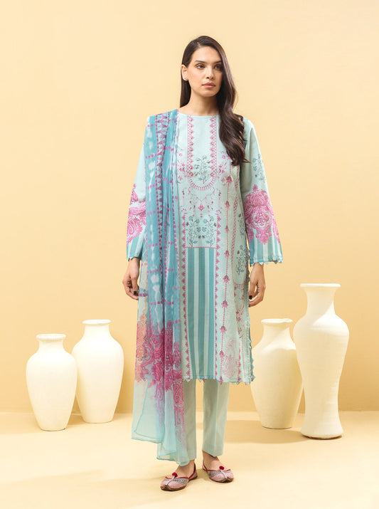 3 PIECE - PRINTED LAWN SUIT - ICY MIST MORBAGH SU_22