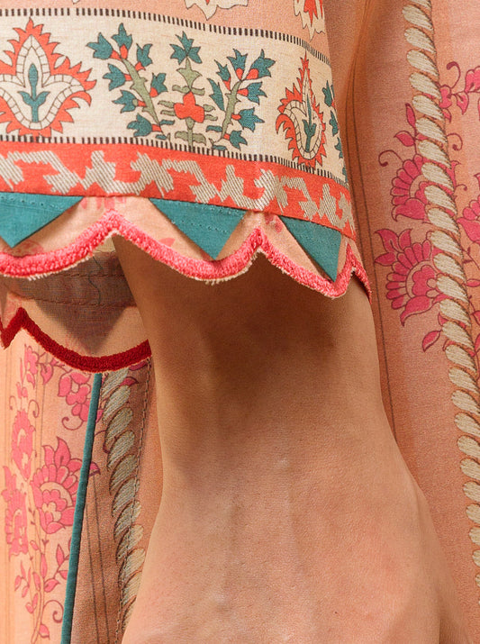 3 PIECE - PRINTED LAWN SUIT - PEACHY BLUSH MORBAGH SU_22