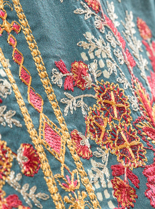 3 PIECE - EMBROIDERED LAWN SUIT - EUPHORIC TEAL MORBAGH SU_22