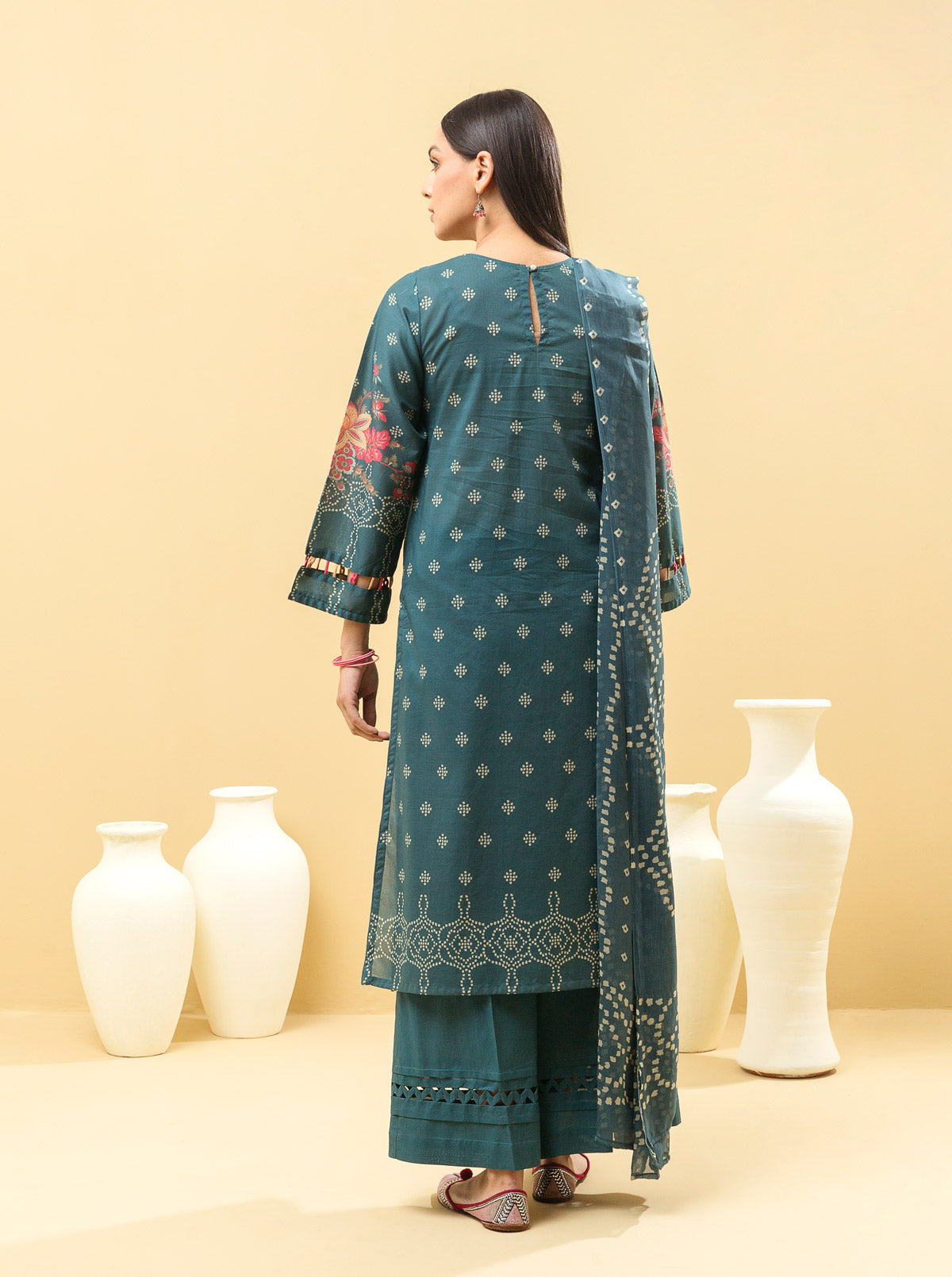 3 PIECE - EMBROIDERED LAWN SUIT - EUPHORIC TEAL MORBAGH SU_22