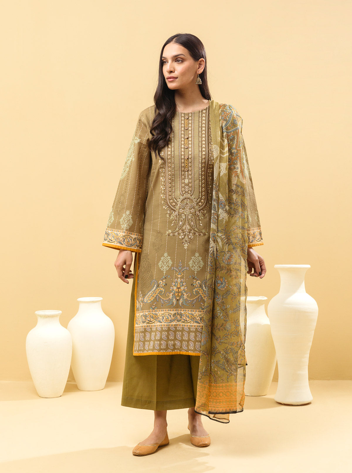 3 PIECE - EMBROIDERED LAWN SUIT - MYSTIC VISTA MORBAGH SU_22