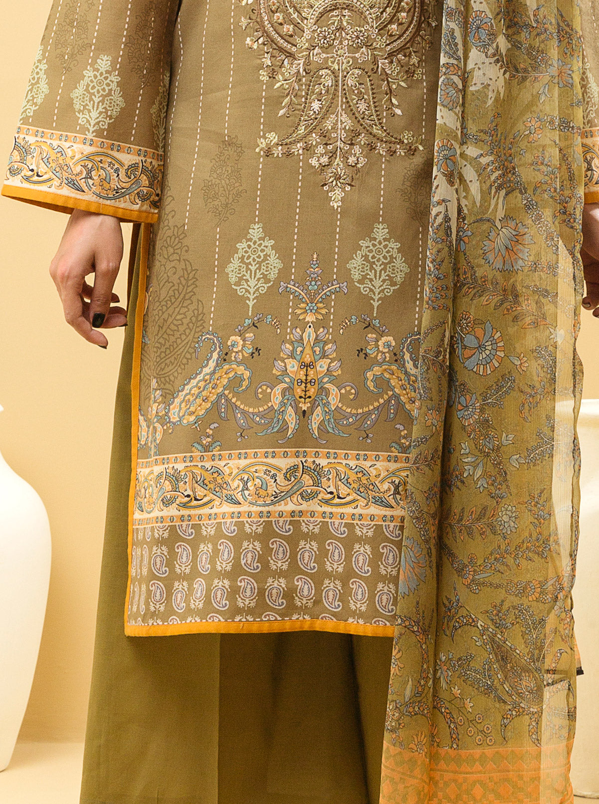 3 PIECE - EMBROIDERED LAWN SUIT - MYSTIC VISTA MORBAGH SU_22