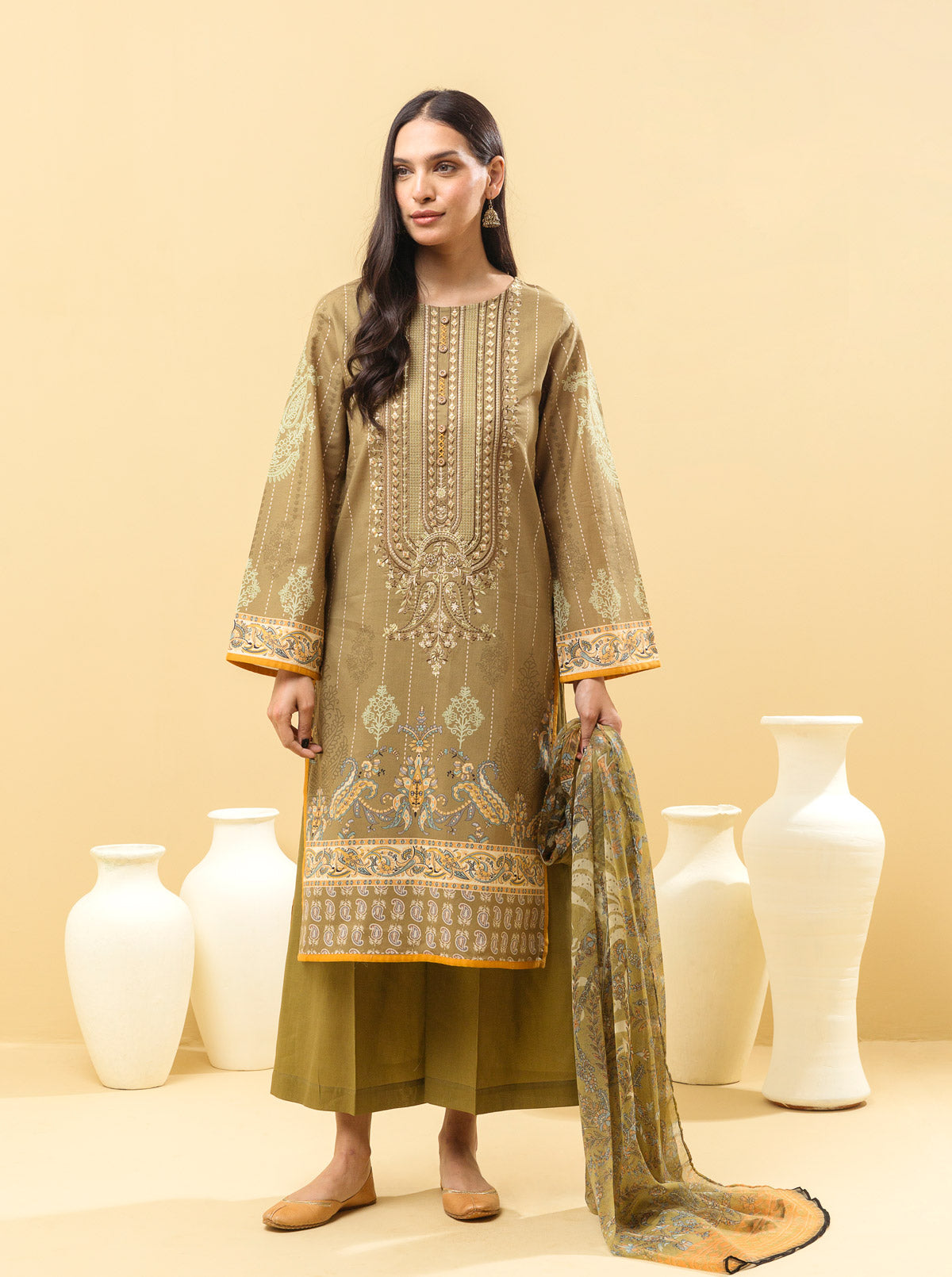 3 PIECE - EMBROIDERED LAWN SUIT - MYSTIC VISTA MORBAGH SU_22