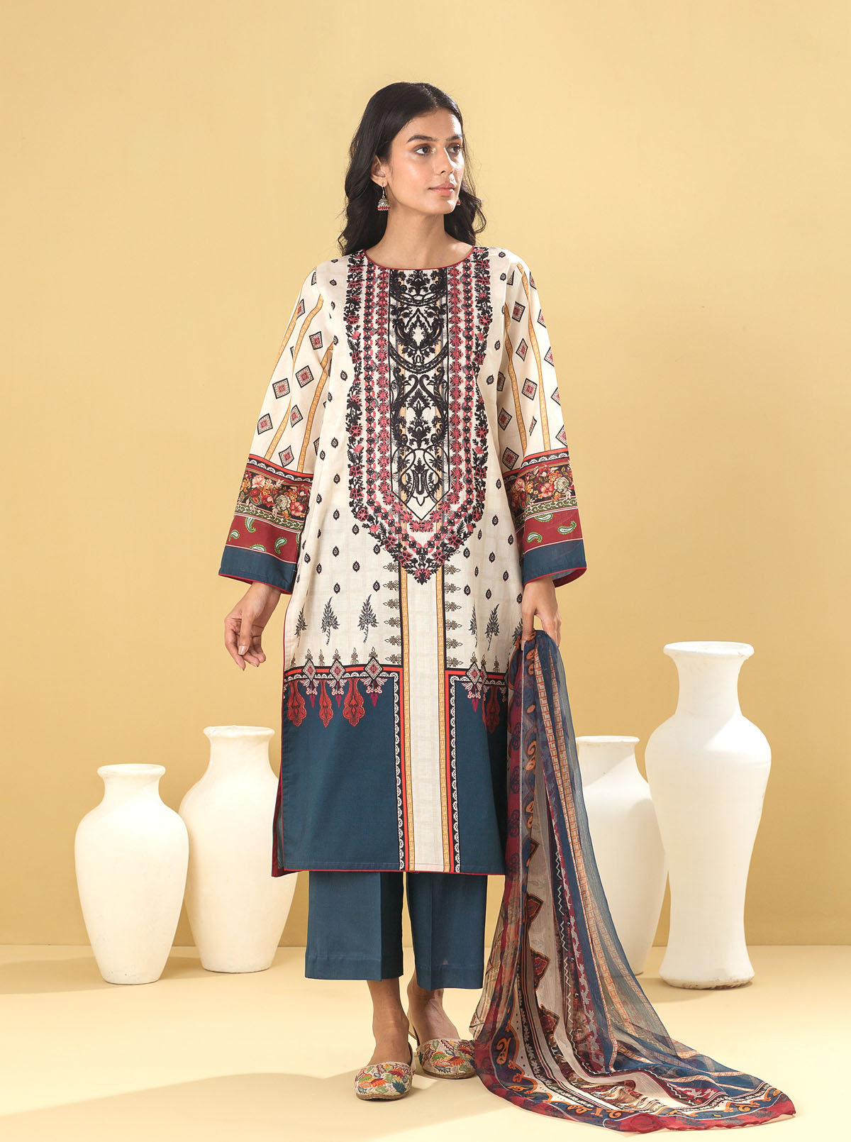 3 PIECE - EMBROIDERED LAWN SUIT - PEARLY JEWEL MORBAGH SU_22