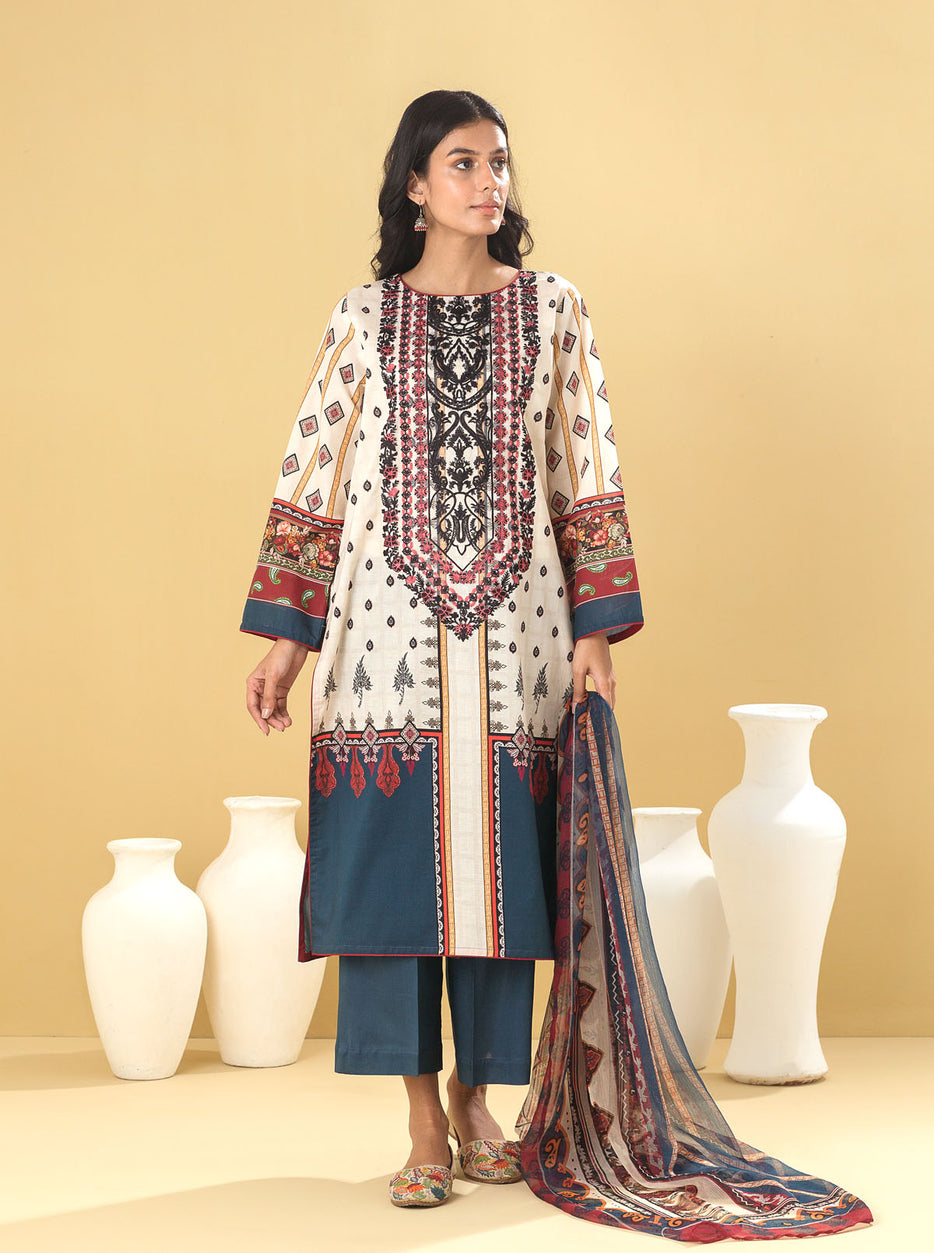 3 PIECE - EMBROIDERED LAWN SUIT - PEARLY JEWEL MORBAGH SU_22