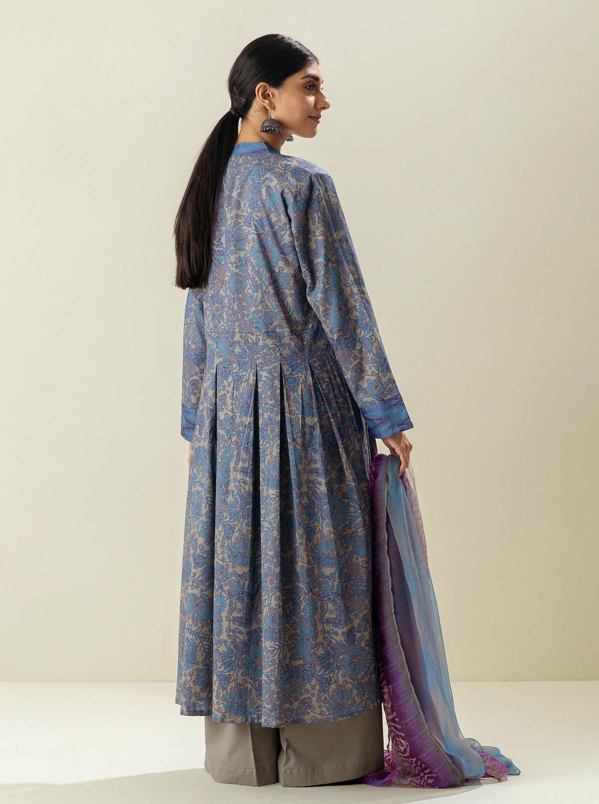 2 PIECE - PRINTED LAWN SUIT - STORMY BLUES MORBAGH SU_23