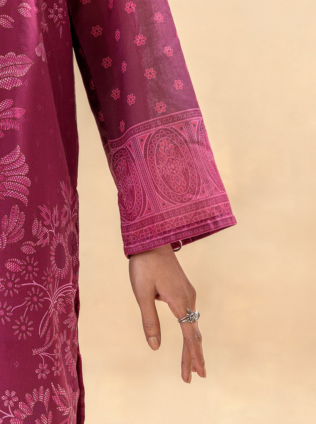 3 PIECE PRINTED LAWN SUIT-MULBERRY VOGUE (UNSTITCHED)