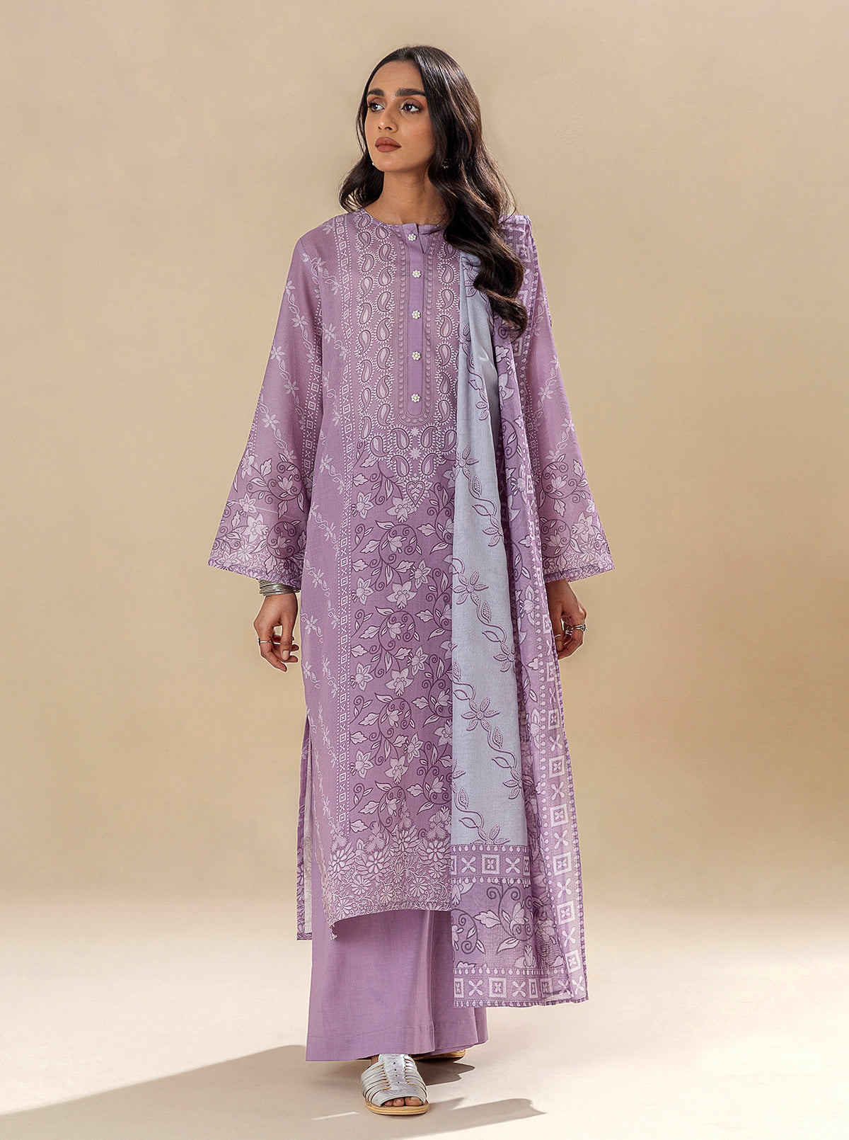 3 PIECE PRINTED LAWN SUIT-EVENING ROSE BT-MORBAGH SU_24