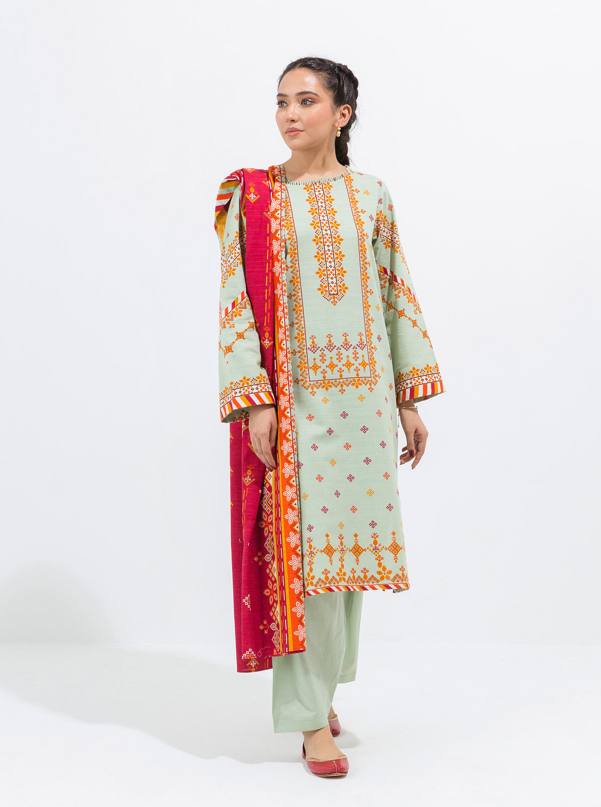 3 PIECE - PRINTED KHADDAR SUIT - ETHNIC TREASURE MORBAGH WN_21