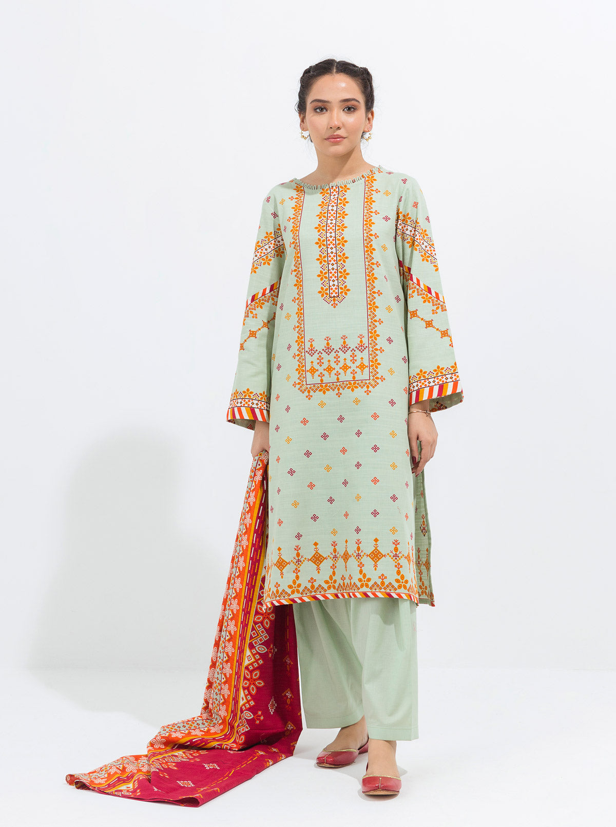 3 PIECE - PRINTED KHADDAR SUIT - ETHNIC TREASURE MORBAGH WN_21