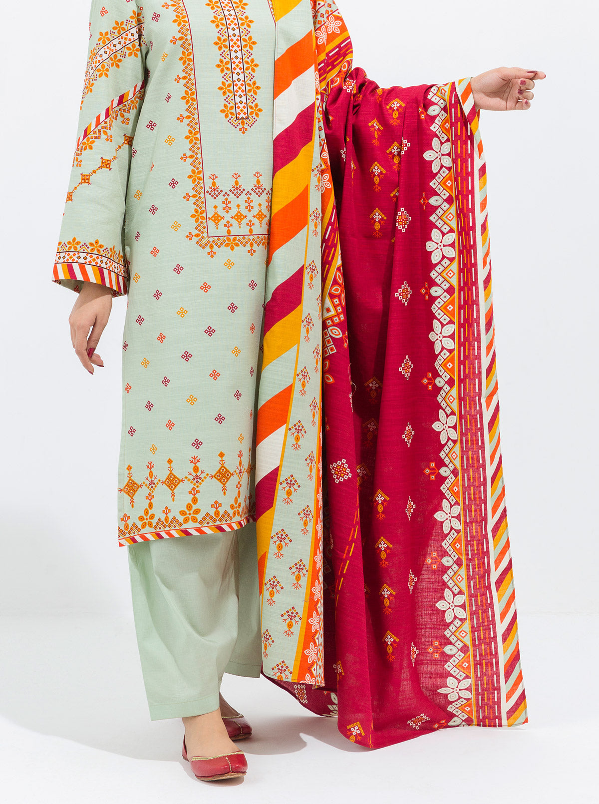 3 PIECE - PRINTED KHADDAR SUIT - ETHNIC TREASURE MORBAGH WN_21