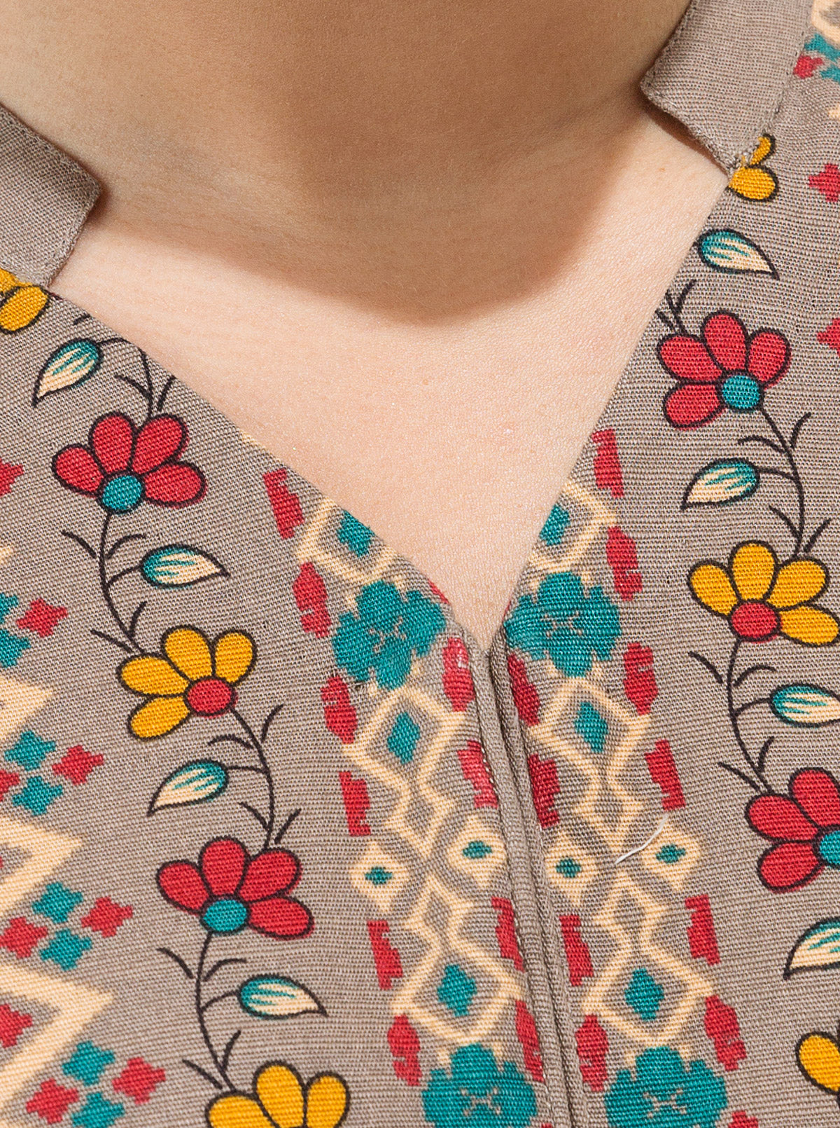 3 PIECE - PRINTED KHADDAR SUIT - TAUPE HUES MORBAGH WN_21