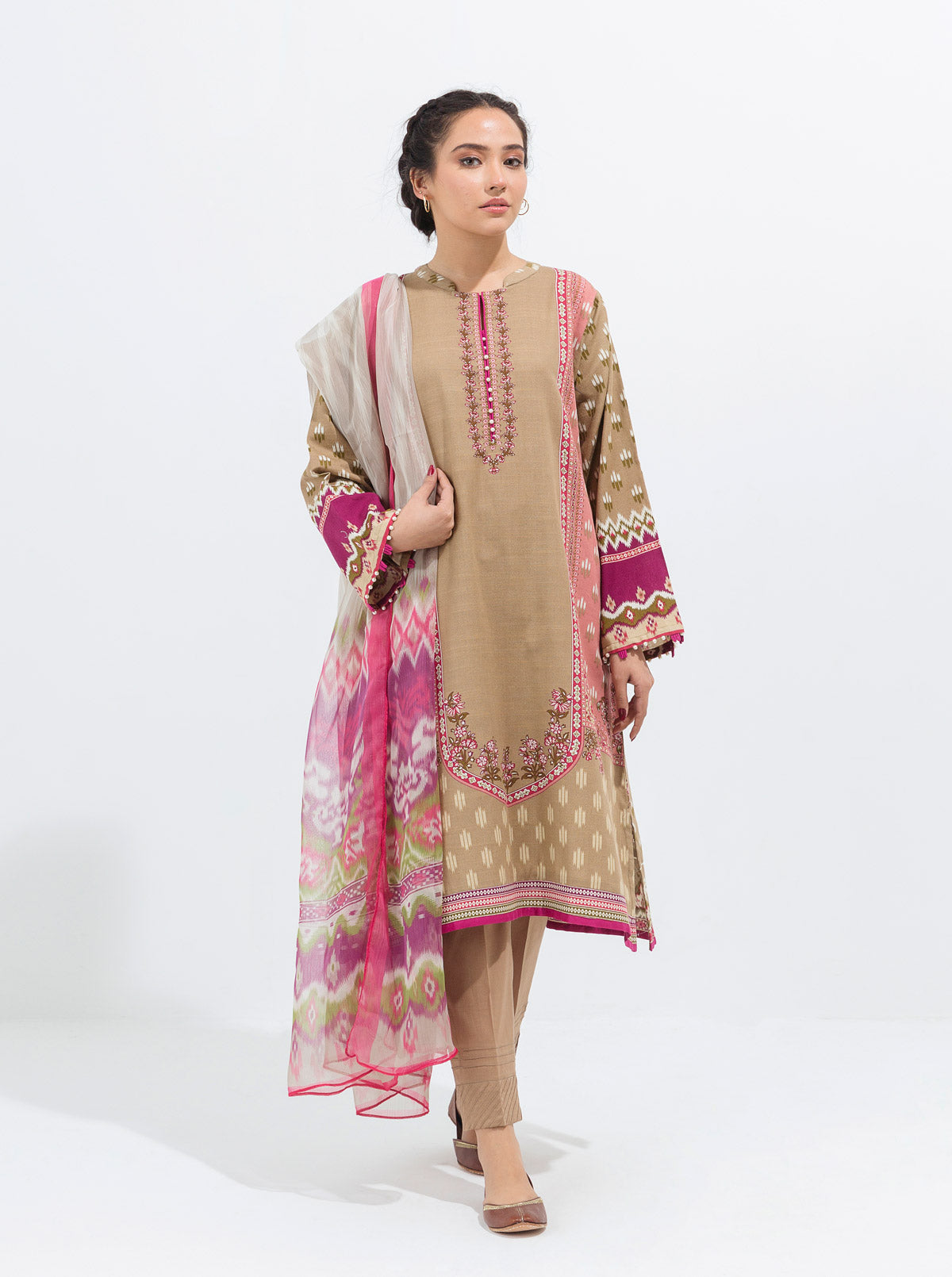 3 PIECE - PRINTED KHADDAR SUIT - DELICATE VINTAGE MORBAGH WN_21