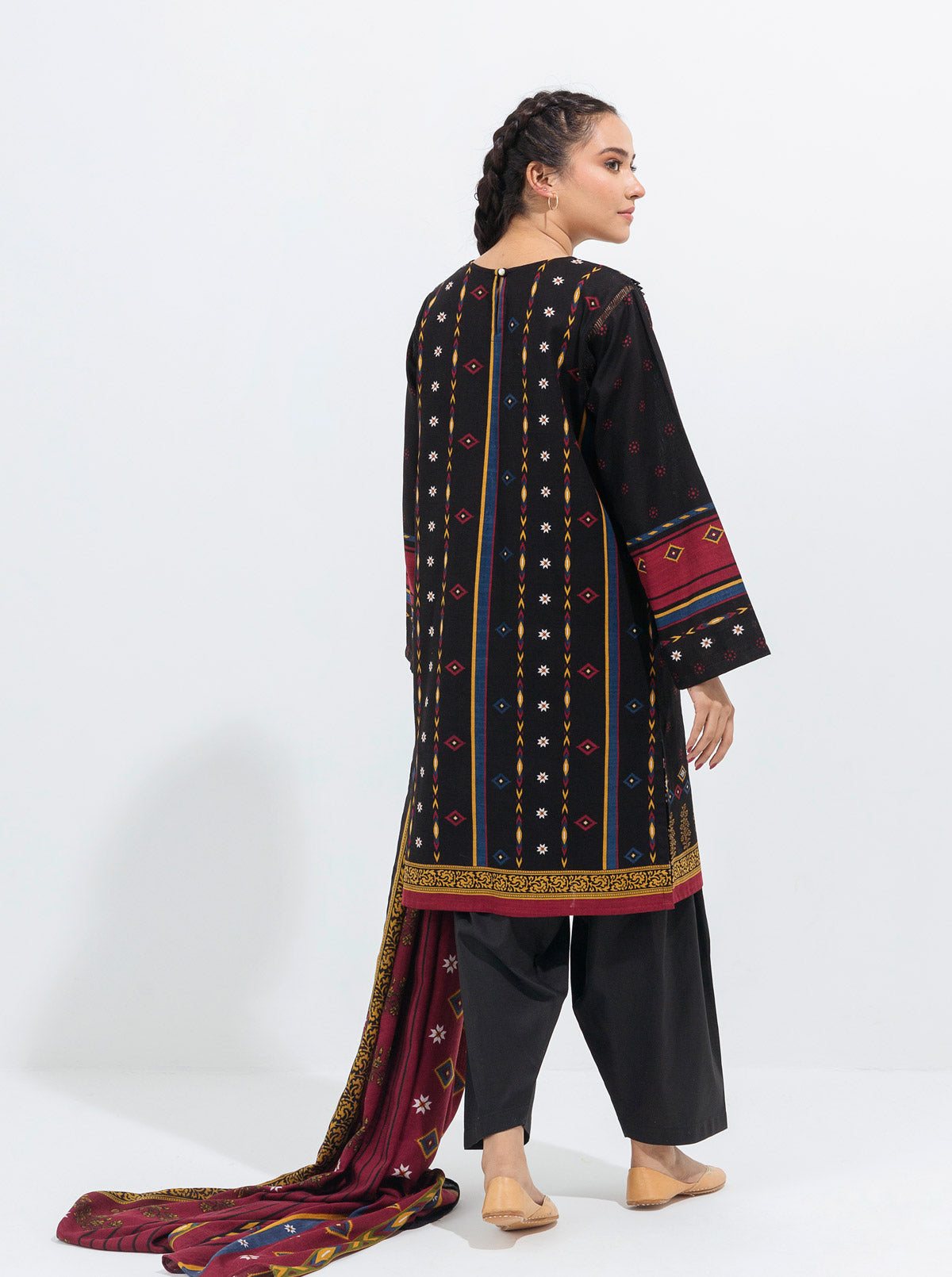 3 PIECE - PRINTED WITH SHAWL KHADDAR SUIT - ETHEREAL TRIBE MORBAGH WN_21