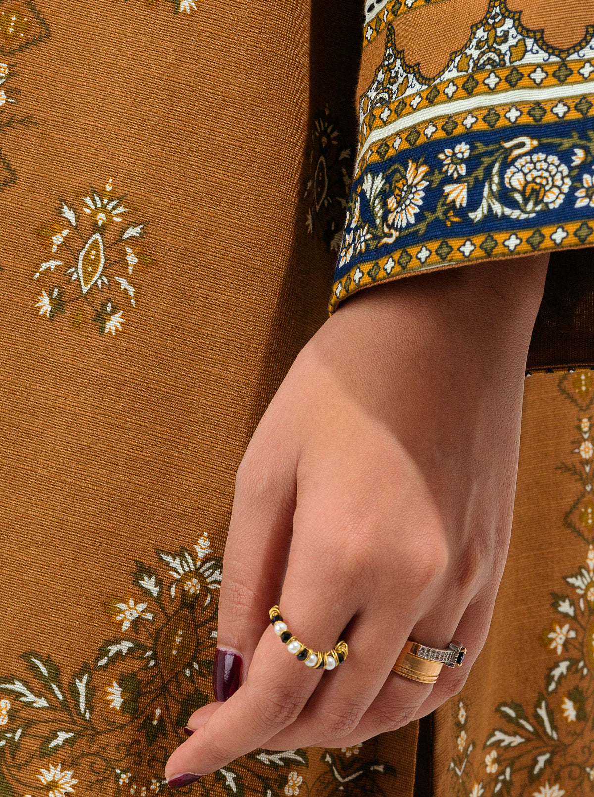 3 PIECE - PRINTED KHADDAR SUIT - MARIGOLD GLAZE MORBAGH WN_21