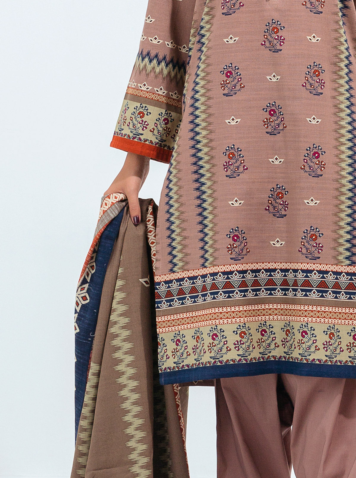3 PIECE - PRINTED KHADDAR SUIT - ROSEY MISTY MORBAGH WN_21