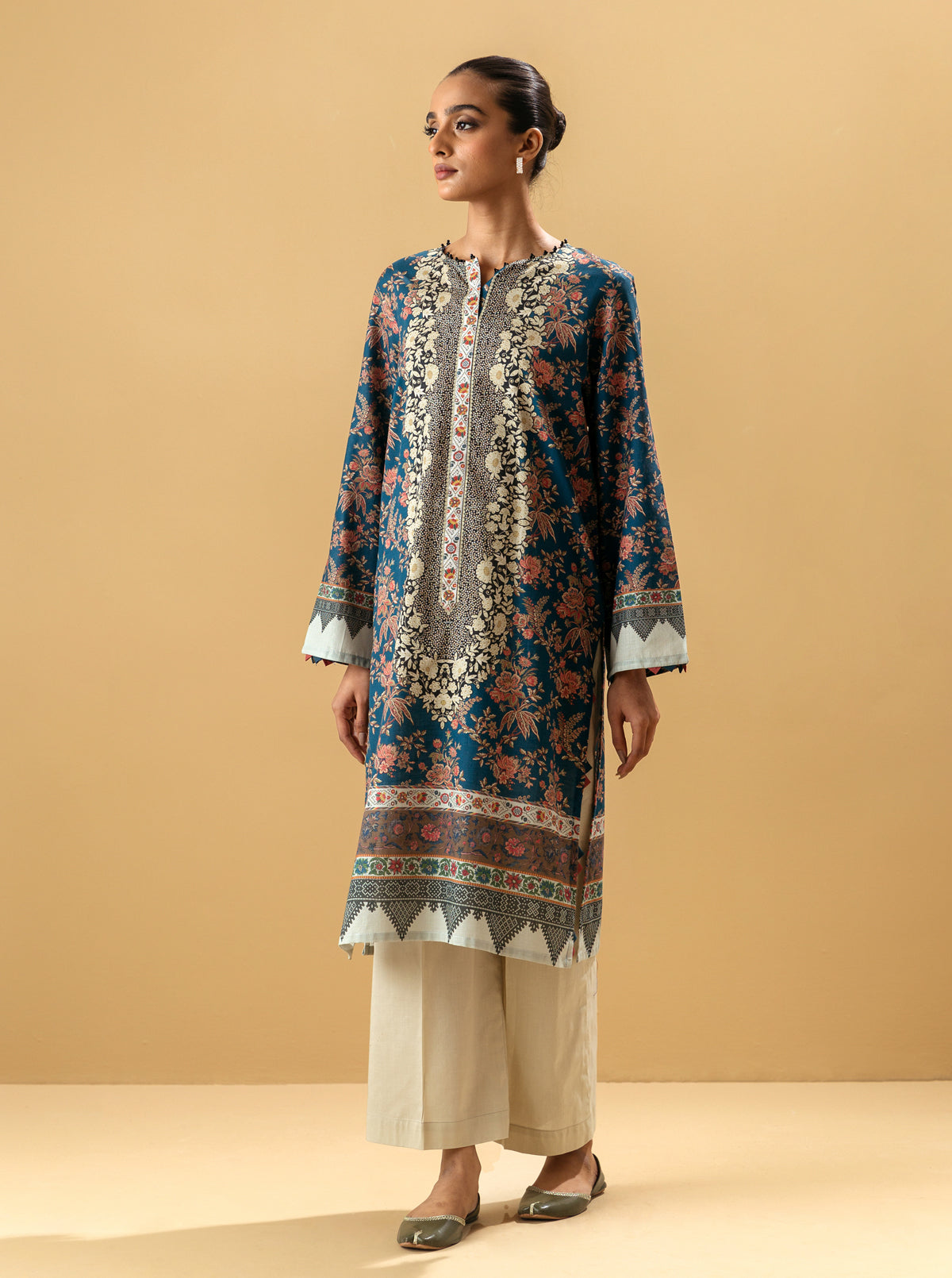 1 PIECE - PRINTED KHADDAR SHIRT - SYLVAN MORBAGH WN_22