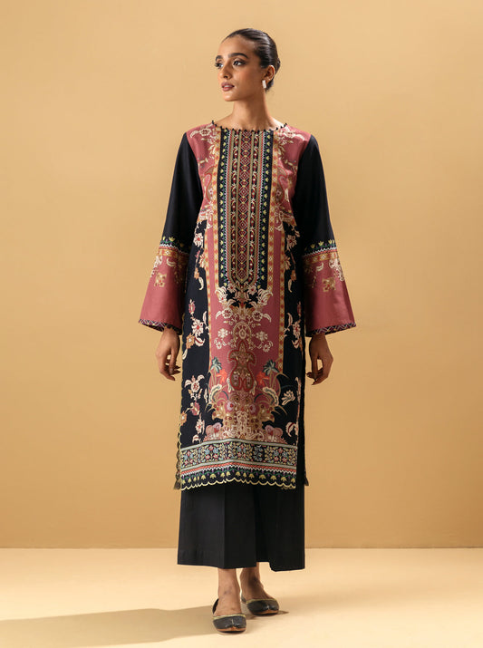 1 PIECE - PRINTED KHADDAR SHIRT - EBONY GARDEN MORBAGH WN_22