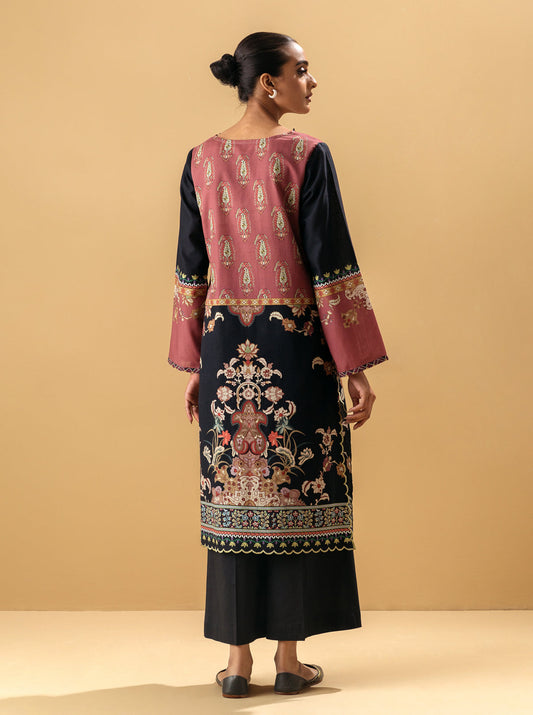 1 PIECE - PRINTED KHADDAR SHIRT - EBONY GARDEN MORBAGH WN_22
